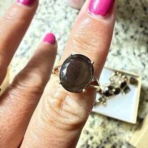 Elegant Gold Smoky Quartz Ring